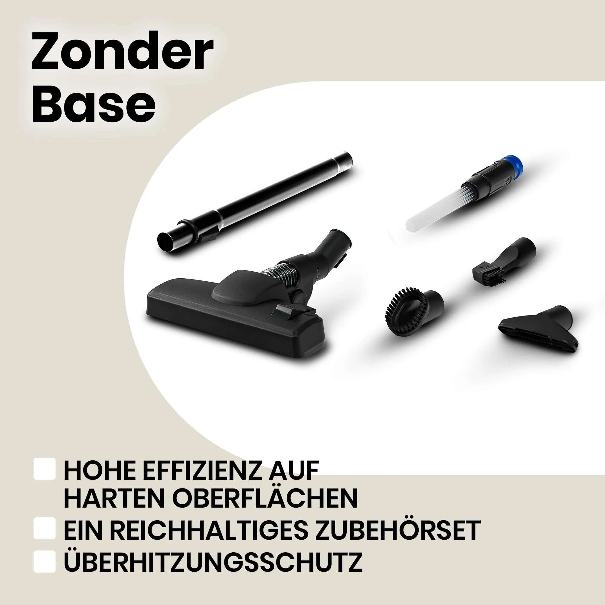 ZEEGMA Zonder Base Staubsauger beutellos Zyklon Staubsauger, hohe Saugleistung, 2 HEPA H13 und waschbare Filter Allergikerfreundlich Staubbehälter, 2,5 Liter - Image 4
