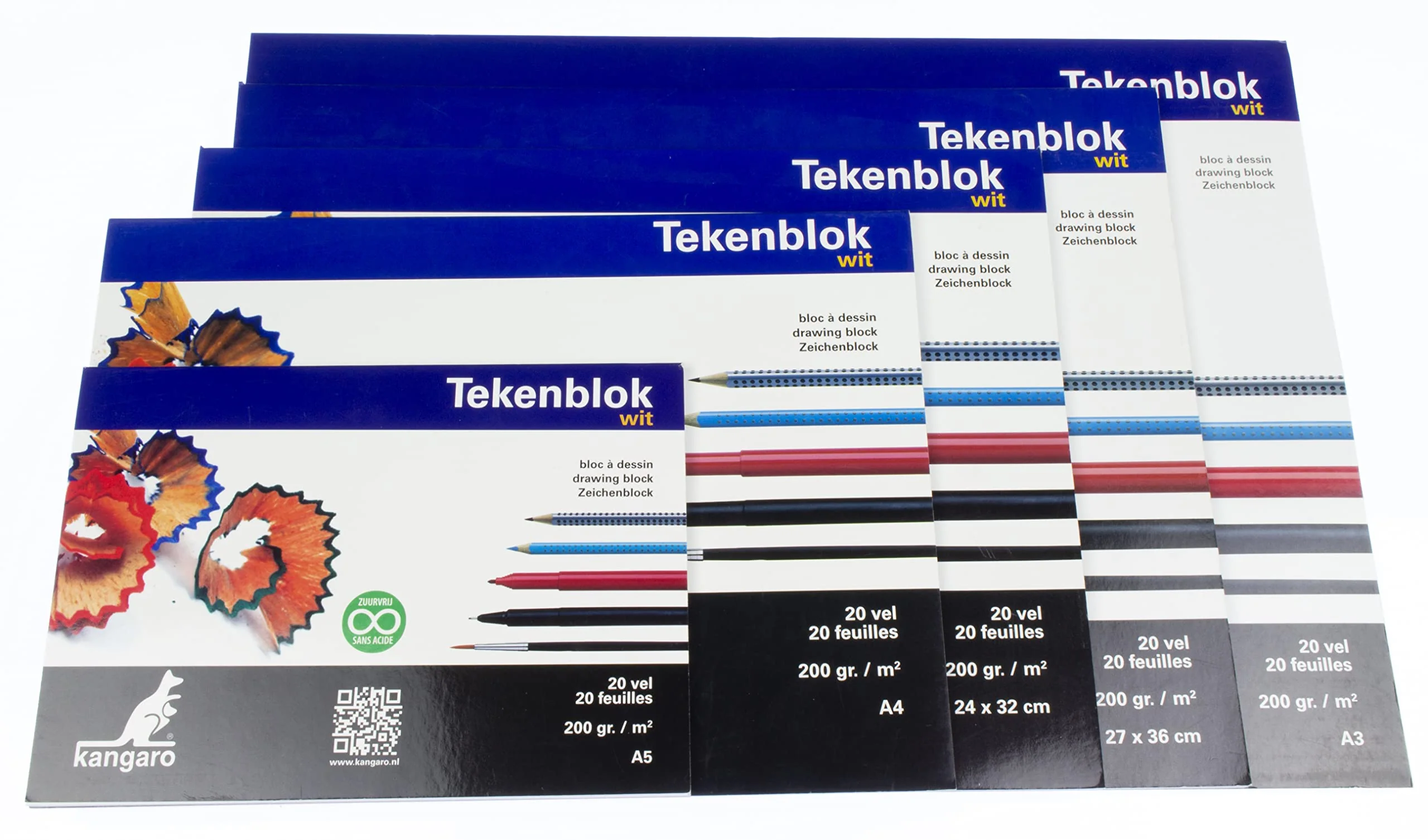 Zeichenblock Kangaro A3 200 gram 20 Blatt weiss - Image 2