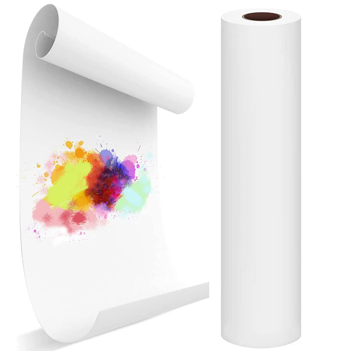 Zeichenpapier Rolle, 44cm x 15m Weiße Papierrolle, 70g/m² Zeichenrolle Kinder Künstler Skizze Malerei Papier, Recycelte Staffeleipapier für Kleinkinder Kinder Studenten (1 Stück)