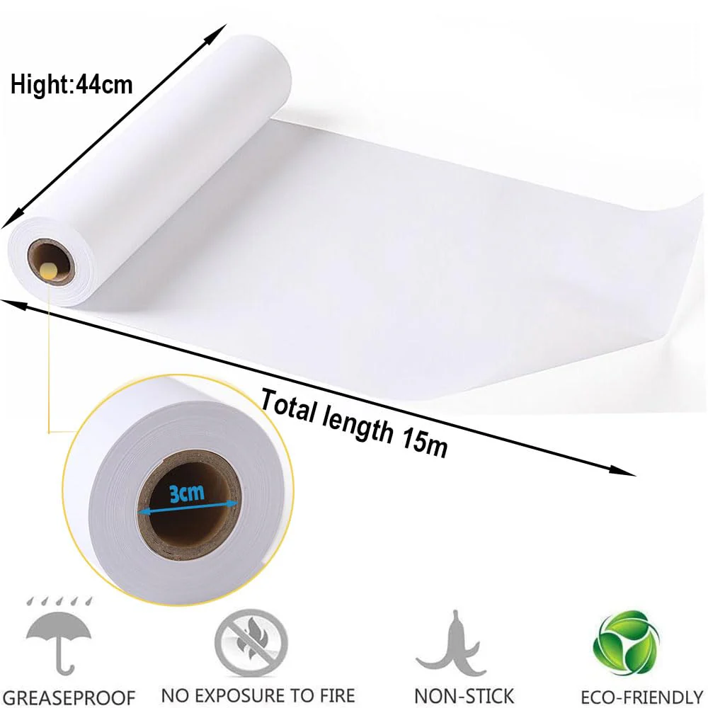 Zeichenpapier Rolle, 44cm x 15m Weiße Papierrolle, 70g/m² Zeichenrolle Kinder Künstler Skizze Malerei Papier, Recycelte Staffeleipapier für Kleinkinder Kinder Studenten (1 Stück) - Image 6
