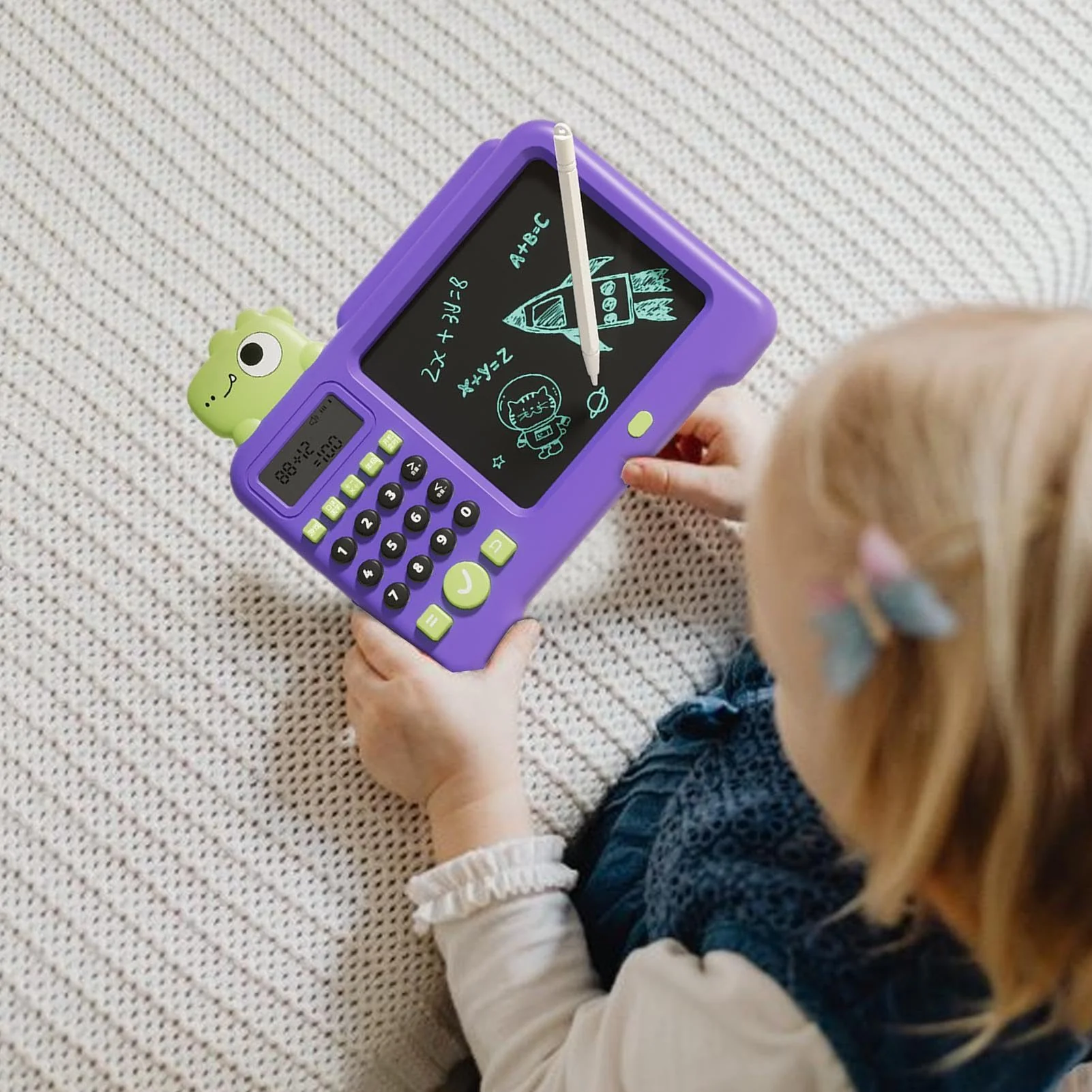 Zestvria LCD-Schreibtablett, LCD-Schreibtablett für Kinder,2-in-1 elektrisches Spielzeug-Zeichnungs- und Schreibtablett - Löschbares buntes Lernspielzeug National Learning löschbares Doodle-Brett für - Image 4