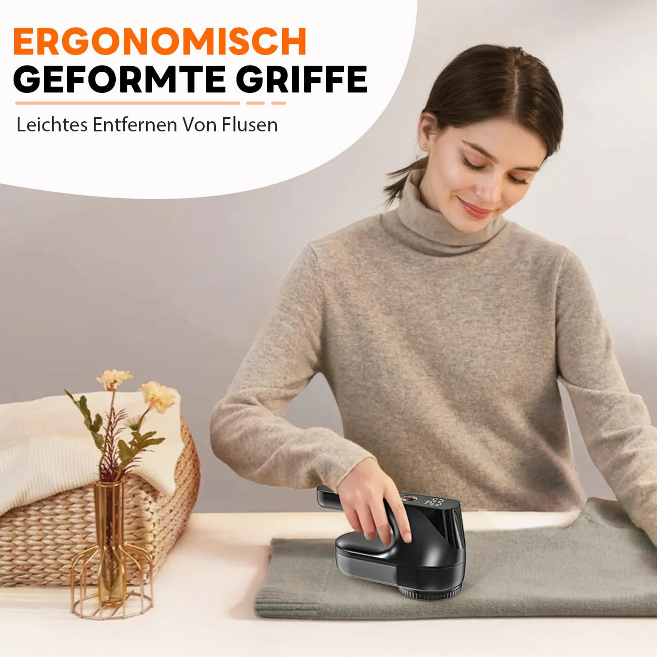 Ziitty Fusselrasierer Elektrisch, Fusselentferner für 3 Einstellbaren Leistungsstufen, 6-Klingen-Kopf Fusselfräse für Verschiedene Stoffe Komplettset mit Type-C-Ladekabel und Reinigungsbürste(Schwarz) - Image 12