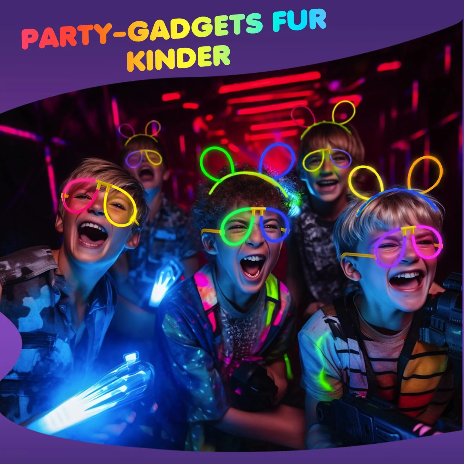 Ziitty Knicklichter Party Set, 7 Tolle Farben Knicklichter Kinder, 100 Leuchtstäbe mit 100 Verbinder für Armbänder Armringe,Neon Party Gadgets für Party Deko Hochzeiten Silvester Feuerwerk - Image 5