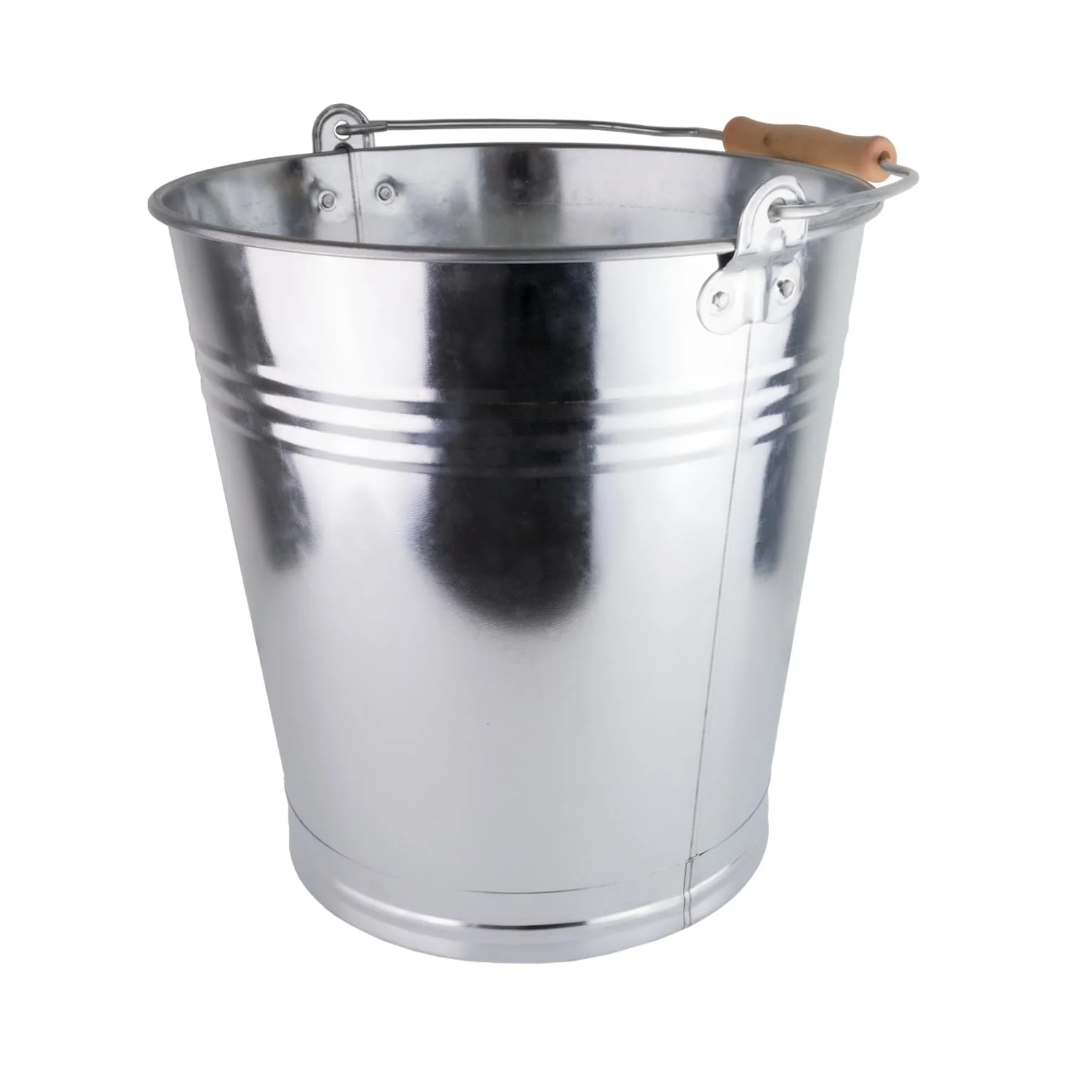 Zinkeimer 12 Liter mit Holzgriff, Metalleimer Robuster Zinkeimer mit Henkel, Vielseitiger Metalleimer für Garten als auch Dekoeimer, Haushalt und BAU, Verschiedene Größen verfügbar - Image 4