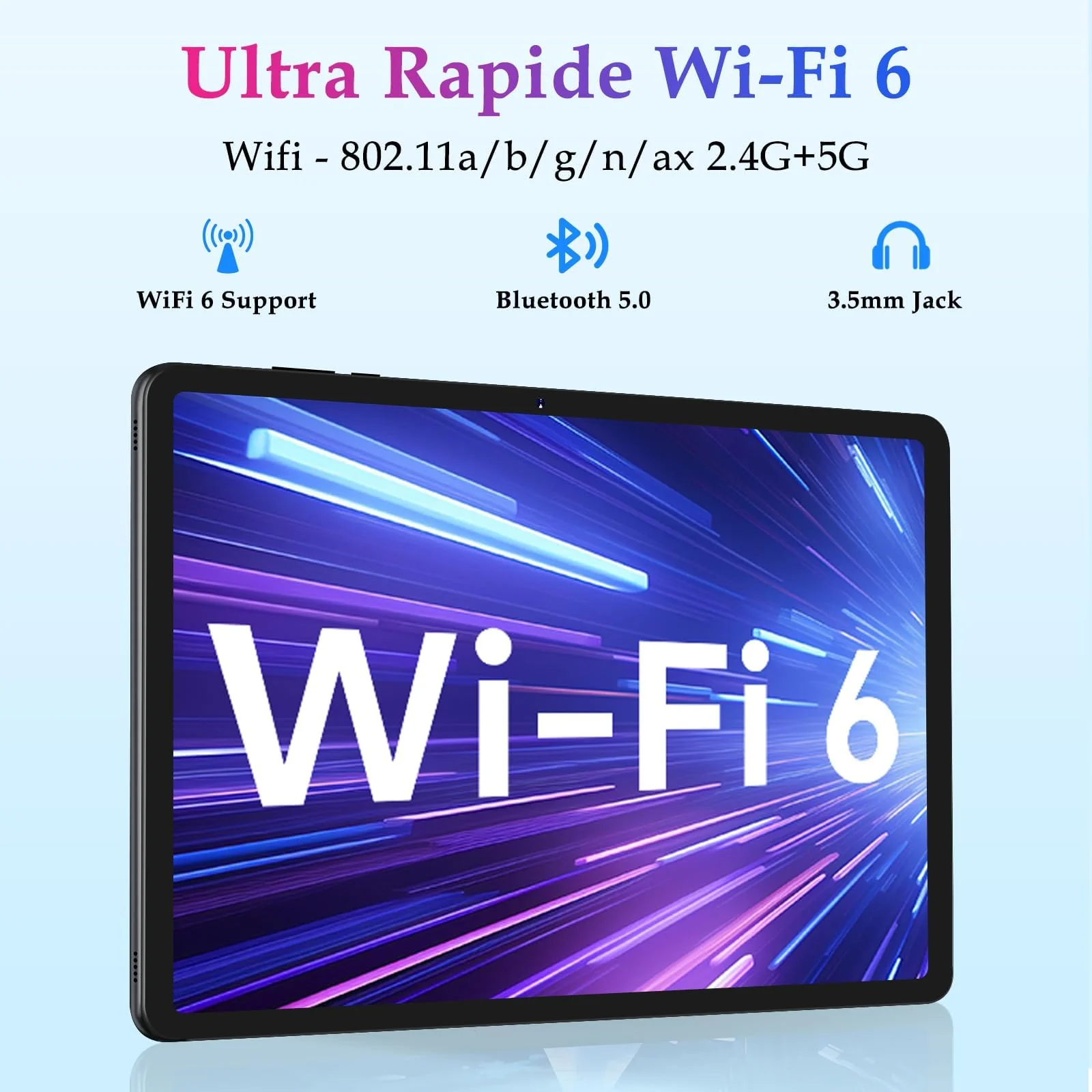 ZIOVO Tablet 10 Zoll Android mit 20GB RAM+128GB ROM(TF 1TB), 5G WiFi 6, Octa-Core, Widevine L1, Face ID, 1280 * 800, 6000mAh, Bluetooth 5.0, GMS Certified Tablet mit Eva Case - Blau - Image 4