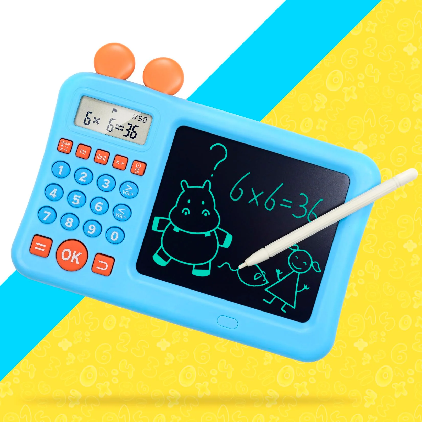 ZNZ Mathe-Rechner für Kinder, Elektronisches Math Rechentrainer Spielzeug mit Skizzenblock, Taschenrechner-Geschenke für Kinder im Alter von 4–13 Jungen und Mädchen, Berechnung und Logik