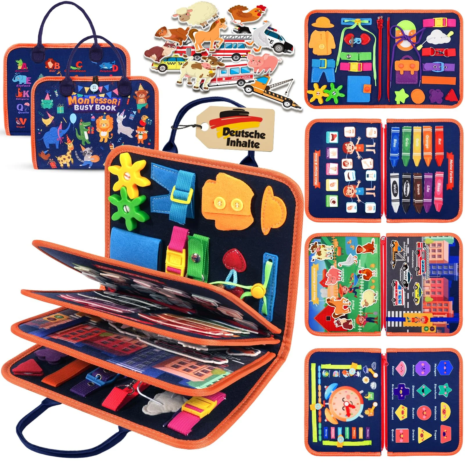 ZOOI Busy Board Montessori Spielzeug ab 1 Jahr, Busy Book Quiet Book Kinderspielzeug ab 1 2 3 4 Jahre, Baby Geschenk Spielzeug ab 2 3 4 Jahre, Adventskalender Füllung Kinder