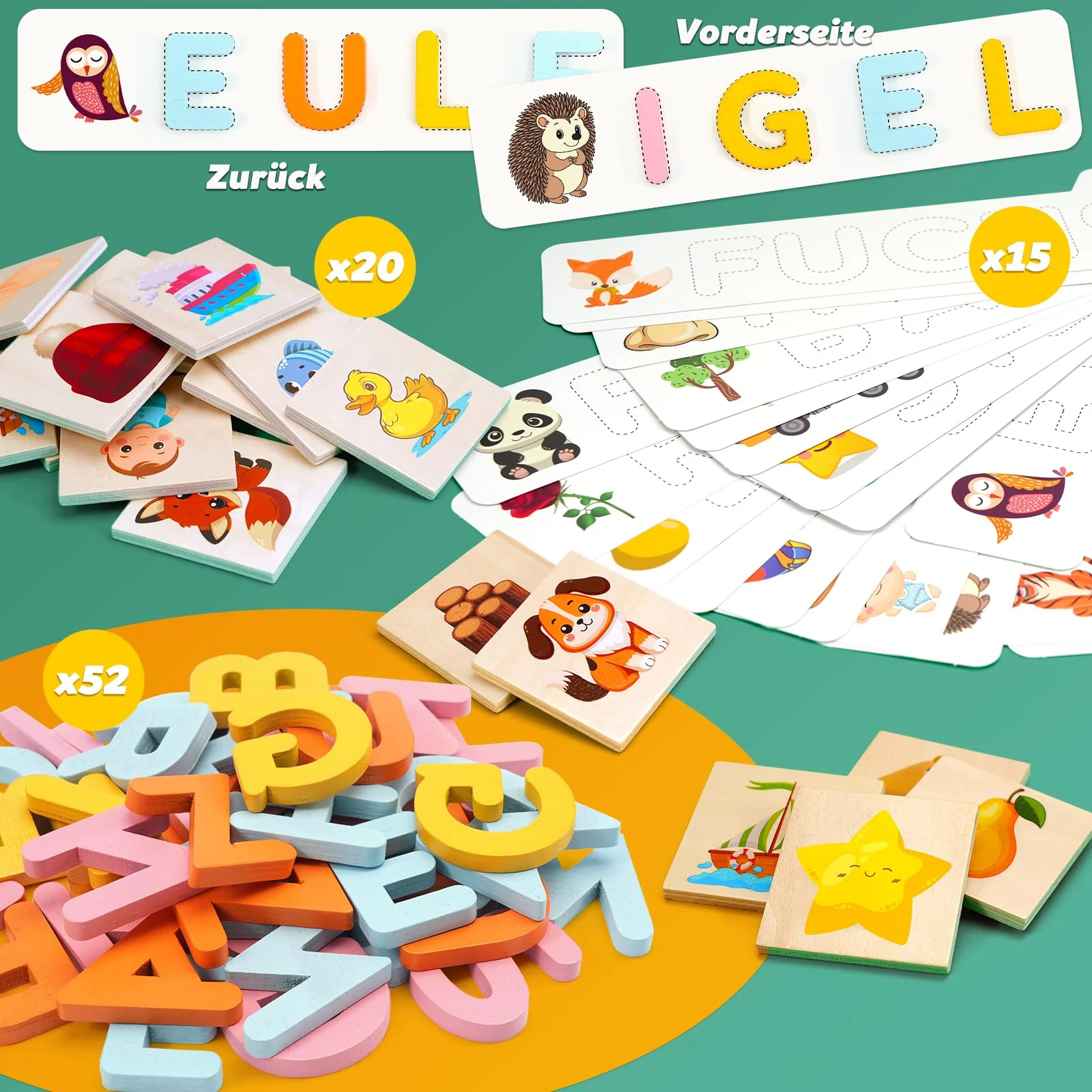 ZOOI Montessori Spielzeug ab 3 4 5 6 7 8 Jahre Junge, Spielzeug ab 3-8 Jahre Mädchen, Buchstaben Lernen Lernspiele ab 3-8 Jahre, Kinderspielzeug ab 3 Jahre, Adventskalender Füllung Kinder - Image 4