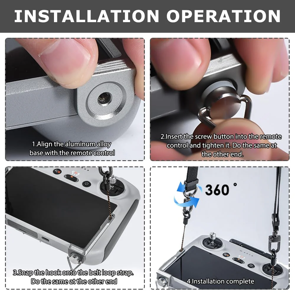 ZOYDP Gurt für DJI RC/RC 2/Rc Pro Controller, Halsband Tragegurt für DJI Mini 4 Pro/Mini 3 pro/Mavic 3/Air 3S, Verstellbarer Gurt Schlüsselband, Lanyard Zubehör für Drohnenfernbedienung - Image 4