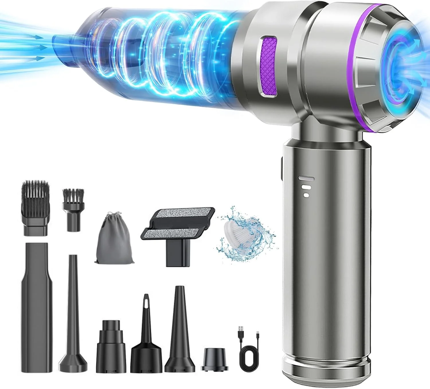ZStarlite Handstaubsauger,Handstaubsauger Akku,16000Pa 4-in-1 Leistungsstarker Kabelloser Autostaubsauger,3-Gang Mini Handstaubsauger, 120W USB Wiederaufladbar 6000mAh,für Auto,Haus,Büro,Tierhaare - Image 2