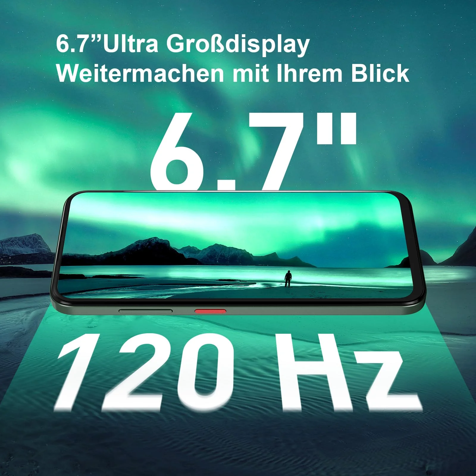 ZTE Blade V70 Vita Smartphone, 6,7"FHD+ Display (120Hz), 50MP Hauptkamera, 5000mAh Akku, 4GB RAM + 256GB Speicher, Handy ohne Vertrag, Android 14, Dual SIM, Grün - Image 4
