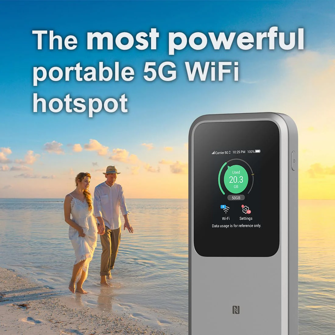 ZTE MU5120 – der leistungsstärkste tragbare 5G-WLAN-Hotspot, riesiger 10000-mAh-Akku, 18 W Reverse Charge, NFC, 2,4-Zoll-Touchscreen, verbindet 64 Geräte – SIM-Slot entsperrt - Image 11