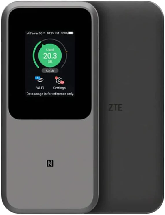 ZTE MU5120 – der leistungsstärkste tragbare 5G-WLAN-Hotspot, riesiger 10000-mAh-Akku, 18 W Reverse Charge, NFC, 2,4-Zoll-Touchscreen, verbindet 64 Geräte – SIM-Slot entsperrt - Image 12