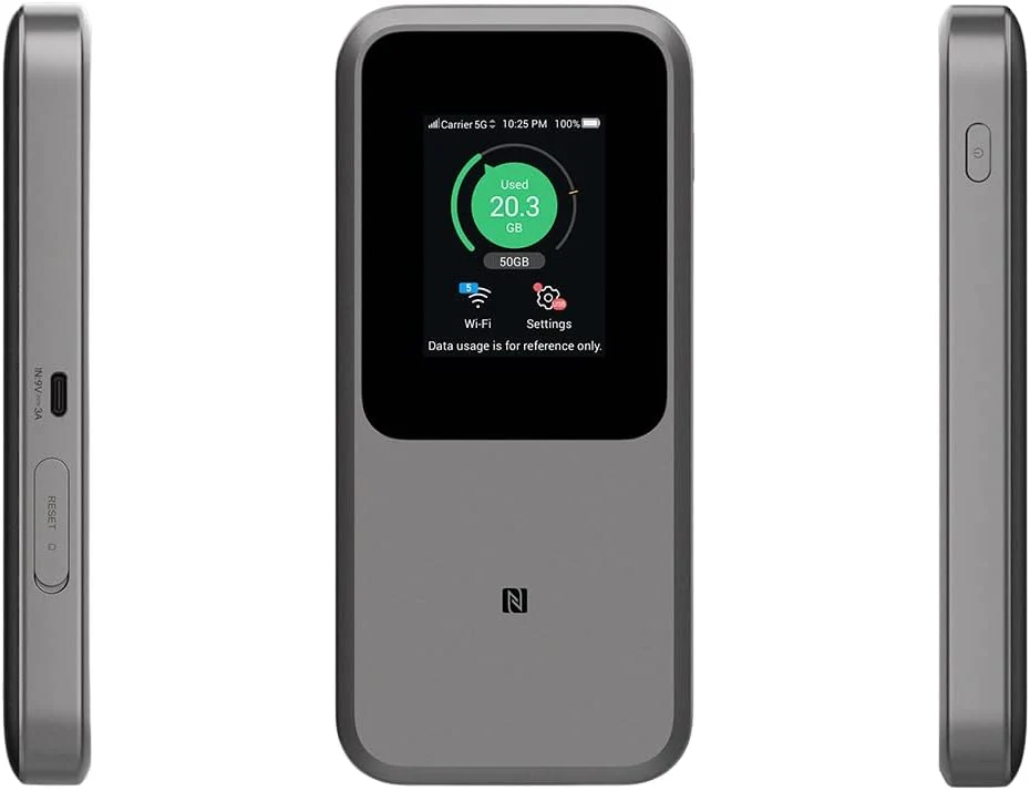 ZTE MU5120 – der leistungsstärkste tragbare 5G-WLAN-Hotspot, riesiger 10000-mAh-Akku, 18 W Reverse Charge, NFC, 2,4-Zoll-Touchscreen, verbindet 64 Geräte – SIM-Slot entsperrt - Image 2