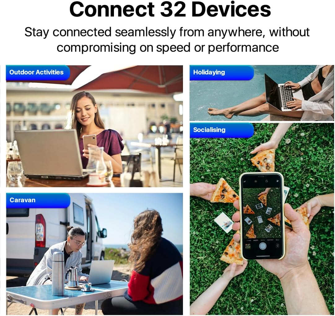ZTE U10S Pro Blue, 4G+LTE Mobile Wi-Fi 6, freigeschalteter, kostengünstiger tragbarer Reiserouter, verbindet 32 Geräte, 3000 mAh, 10 Stunden Akkulaufzeit, läuft in Allen weltweiten Netzwerken - Image 8