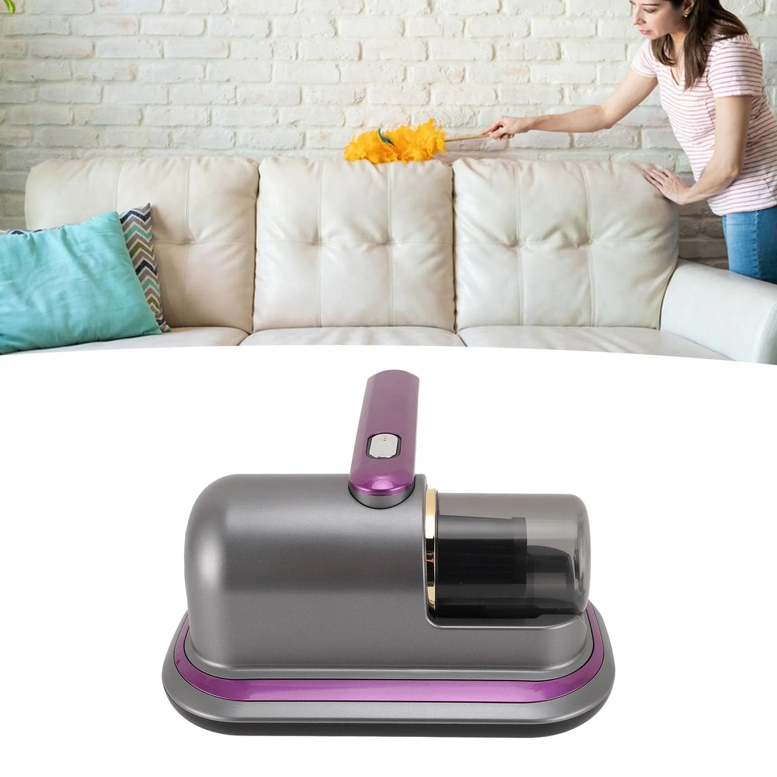 Zunate Matratzenstaubsauger, Verbesserter 12-Kpa-Handmatratzenstaubsauger mit 180-ml-Staubbecher, Leistungsstarke UV-Reinigung, für Sofas, Staub, Tierhaare und Teppiche - Image 8