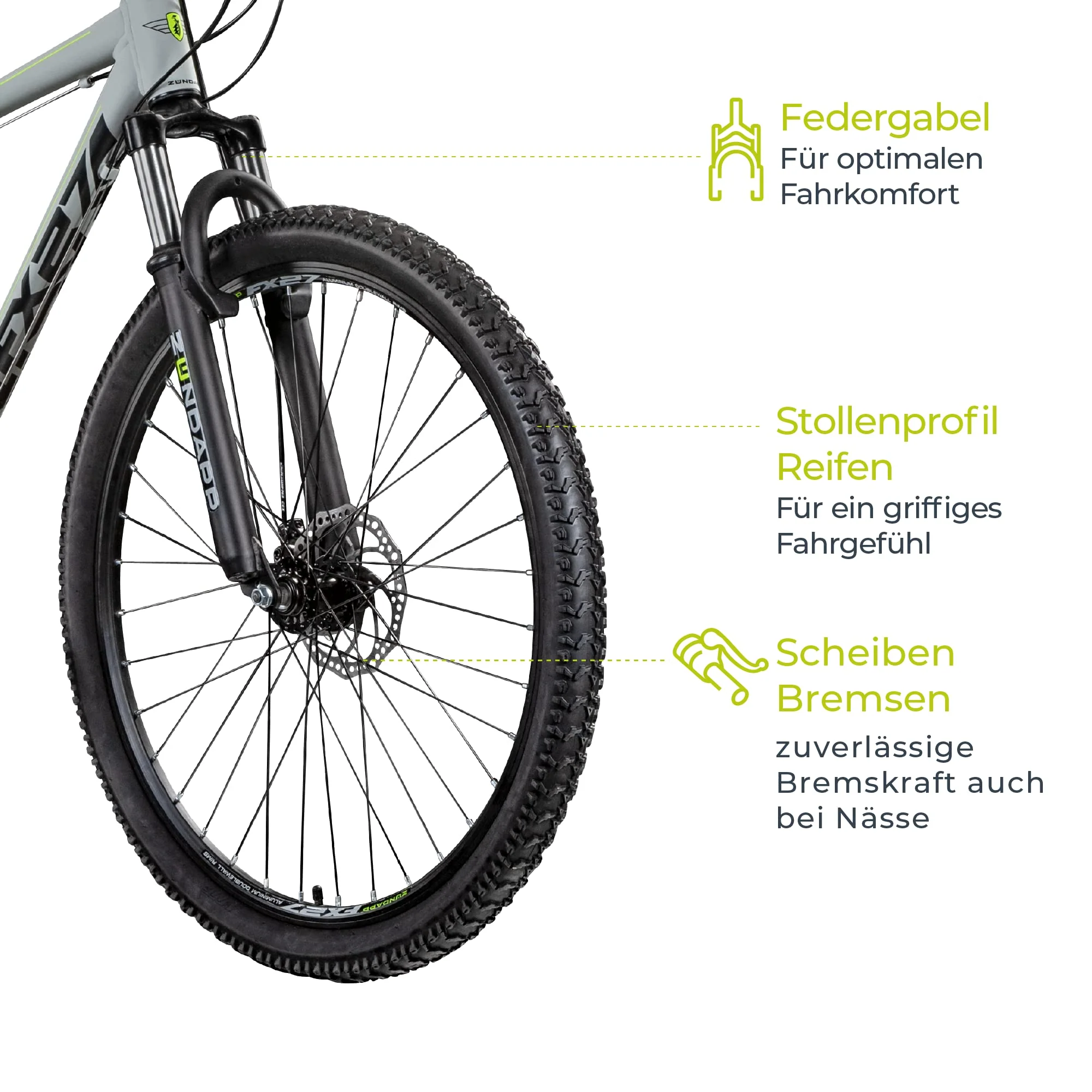 ZÜNDAPP Mountainbike 650B Hardtail MTB 27,5 Zoll FX27 Fahrrad 21 Gänge Shimano (grau, 48 cm) - Image 7