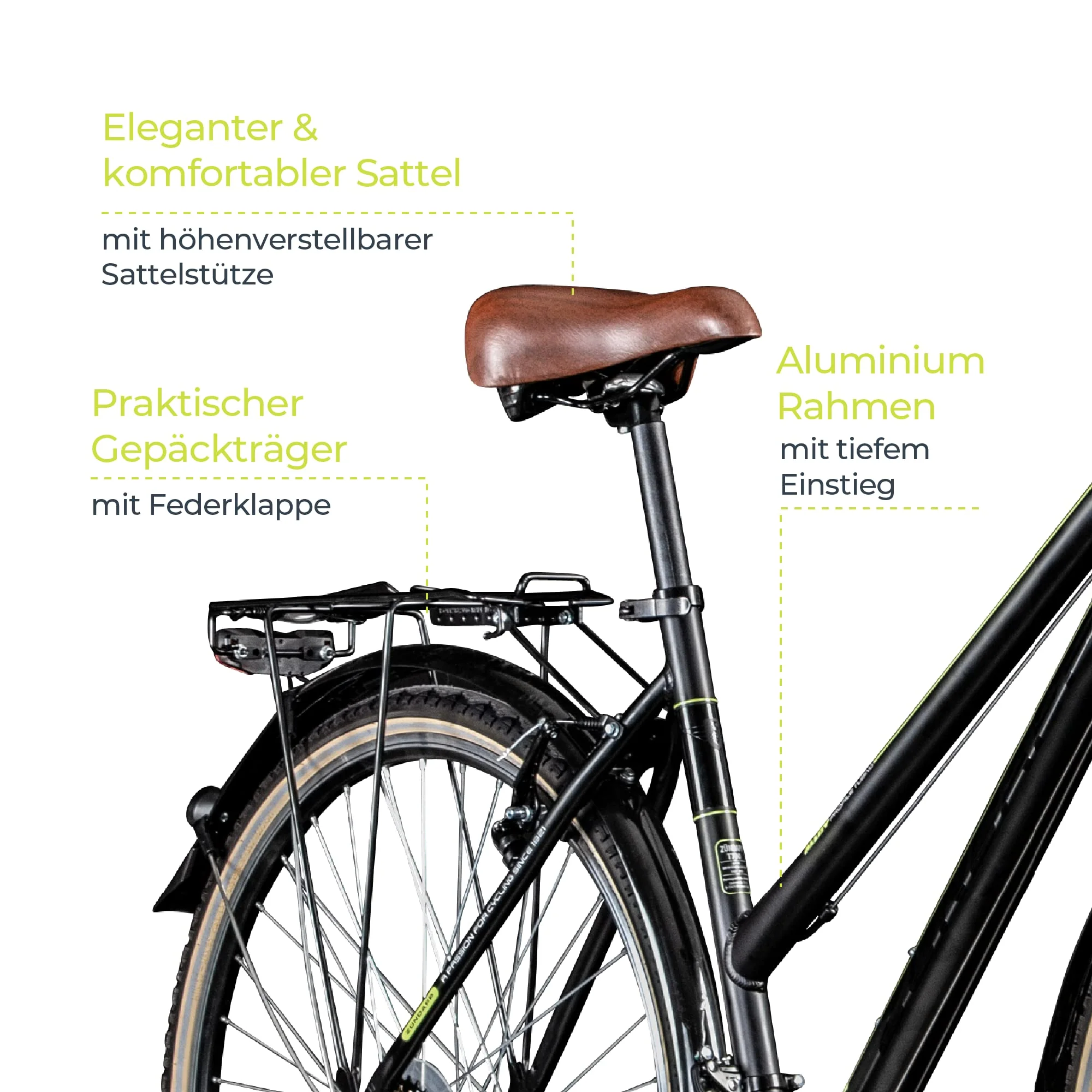 ZÜNDAPP T700 700c Trekkingrad Damen Fahrrad Trekking 28 Zoll Trekkingfahrrad StVZO (schwarz, 45 cm) - Image 8
