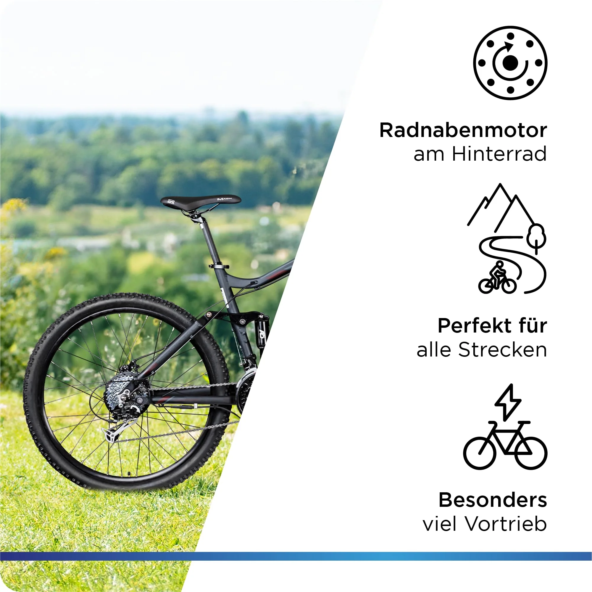 ZÜNDAPP XFS Ebike 27,5 Zoll Fully MTB Fahrrad für Damen und Herren 170-190 cm Elektrofahrrad Hinterradmotor 27 Gang Scheibenbremse E Bike 504 Wh Akku (schwarz, 48 cm) - Image 4