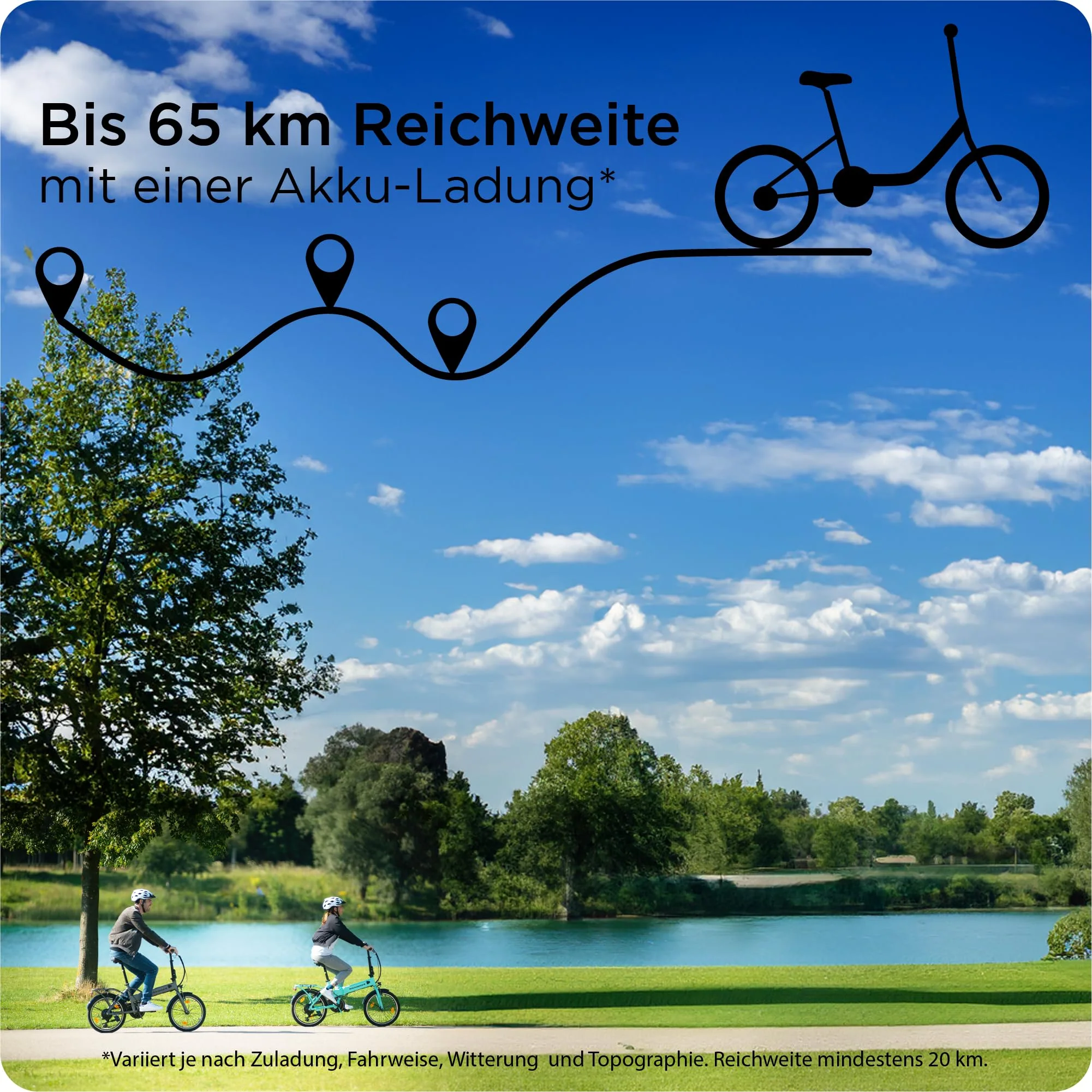 ZÜNDAPP Z101 20 Zoll E Bike Faltrad Damen Herren Elektrofahrrad klappbar Fahrrad Elektro Klapprad Ebike Pedelec E-Bike Erwachsene Klappfahrrad - Image 8