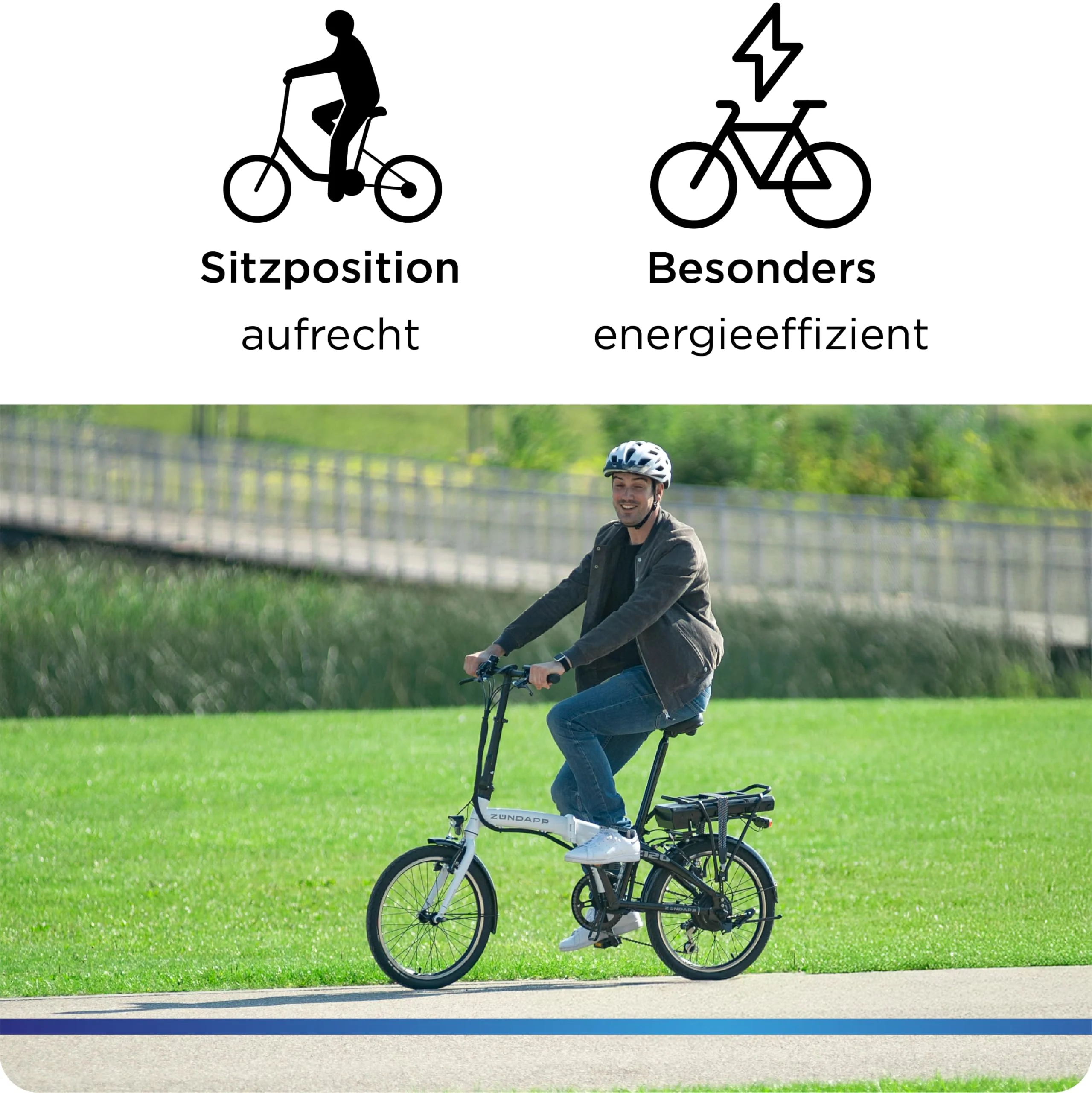 ZÜNDAPP Z120 20 Zoll E Bike Faltrad Damen Herren Elektrofahrrad klappbar Fahrrad Elektro Klapprad Ebike Pedelec E-Bike Erwachsene Klappfahrrad (schwarz/grau, 28 cm) - Image 4