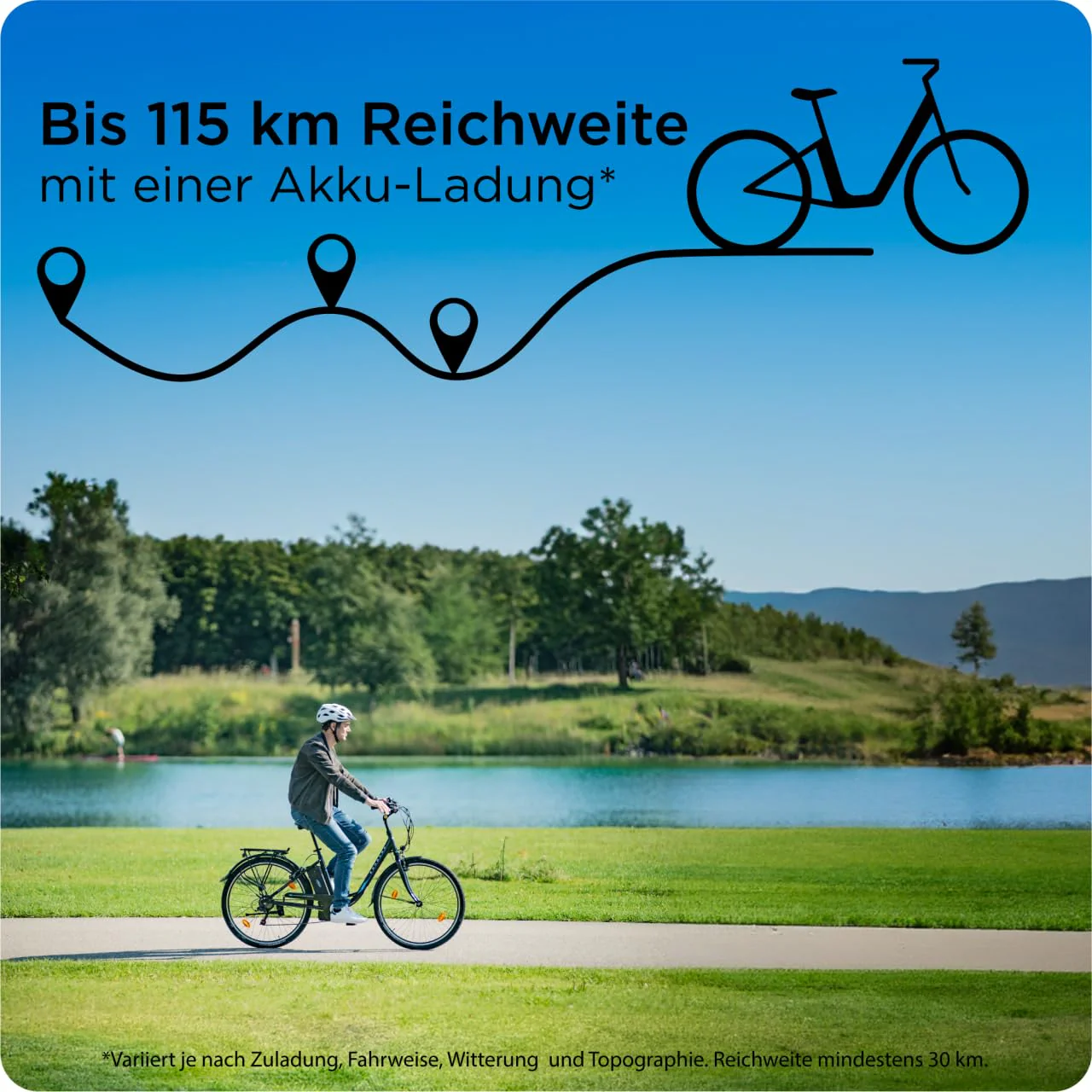 ZÜNDAPP Z505 E Bike Damen 28 Zoll E Damenfahrrad Elektro Fahrräder mit 6 Gängen Fahrrad Ebike Damen City Hollandrad Damenrad Pedelec tiefer Einstieg (schwarz/blau, 48 cm) - Image 8