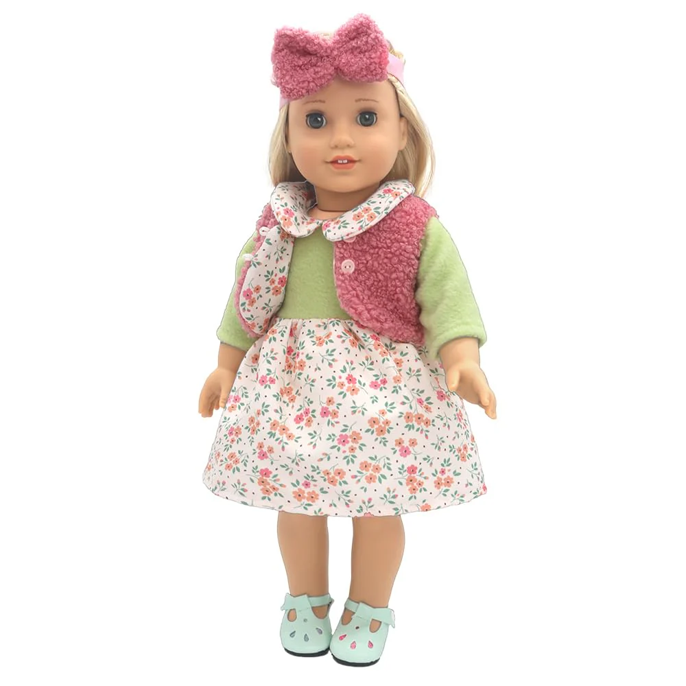 ZWOOS Puppenkleidung 35-43 cm für New Born Baby Puppen, süßes Kleid kompatibel mit Baby Puppen, Geschenke für Mädchen, Kinder - Image 7