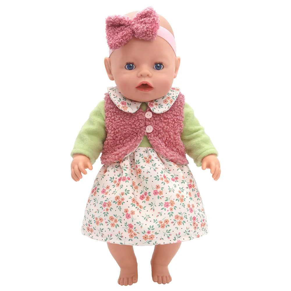ZWOOS Puppenkleidung 35-43 cm für New Born Baby Puppen, süßes Kleid kompatibel mit Baby Puppen, Geschenke für Mädchen, Kinder - Image 9