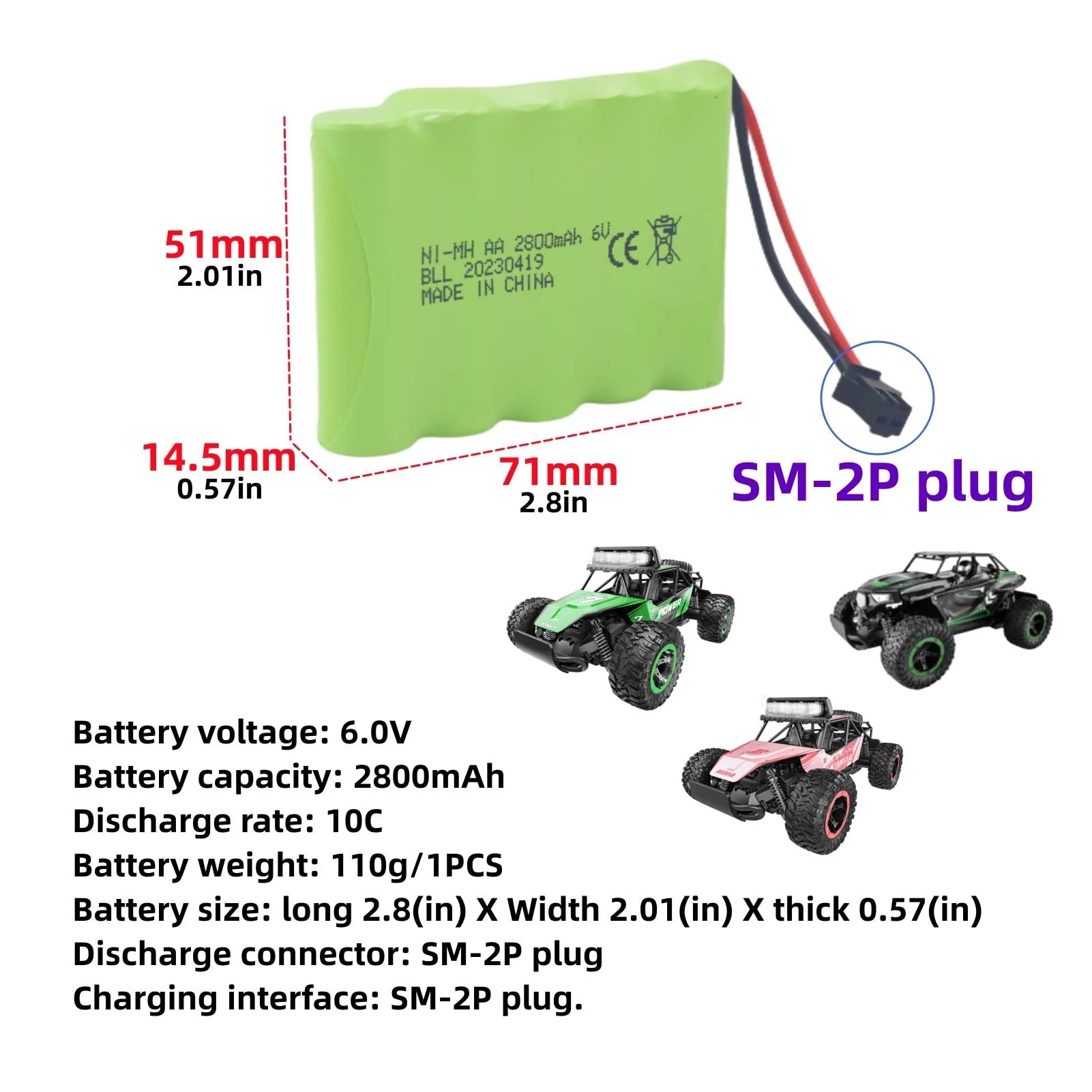 ZYGY 2PCS 6.0V 2800mah AA Akku mit SM-2P Stecker und USB Ladekabel für TB141 TB142 DE37 RC Fernbedienung Auto Spielzeug Auto Bagger LKW Engineering Fahrzeug - Image 8