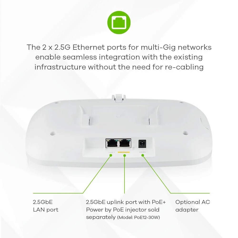 Zyxel BE11000 Enterprise-Grade WiFi 7 Triple-Radio Access Point | Netzteil Nicht enthalten | Nebula Cloud [NWA130BE] - Image 8
