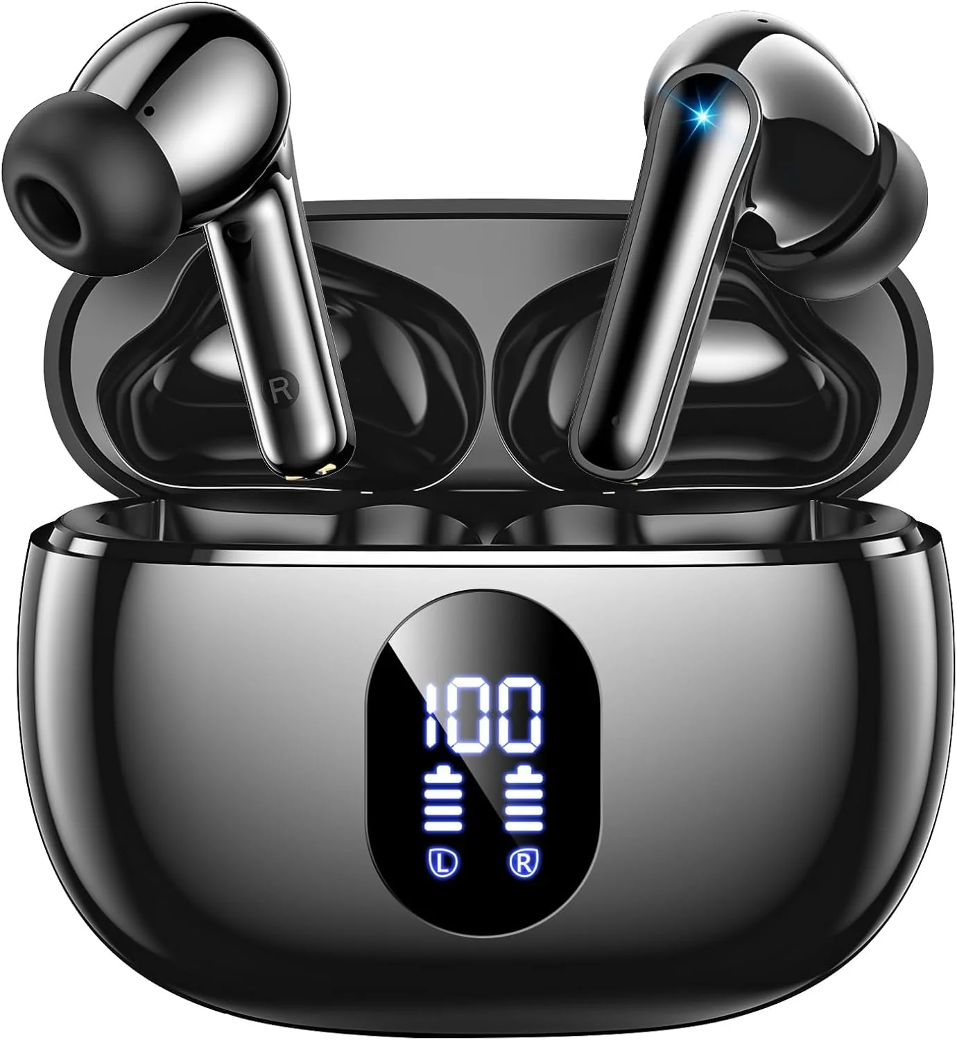 ZZU Bluetooth Kopfhörer,In Ear Kopfhörer Kabellos Bluetooth 5.3 mit HiFi Stereo,4 ENC Noise Cancelling Mic 48 std Spielzeit LED-Anzeige,IPX7 Ohrhörer mit AI für iPhone Android Arbeit und Studium - Image 6