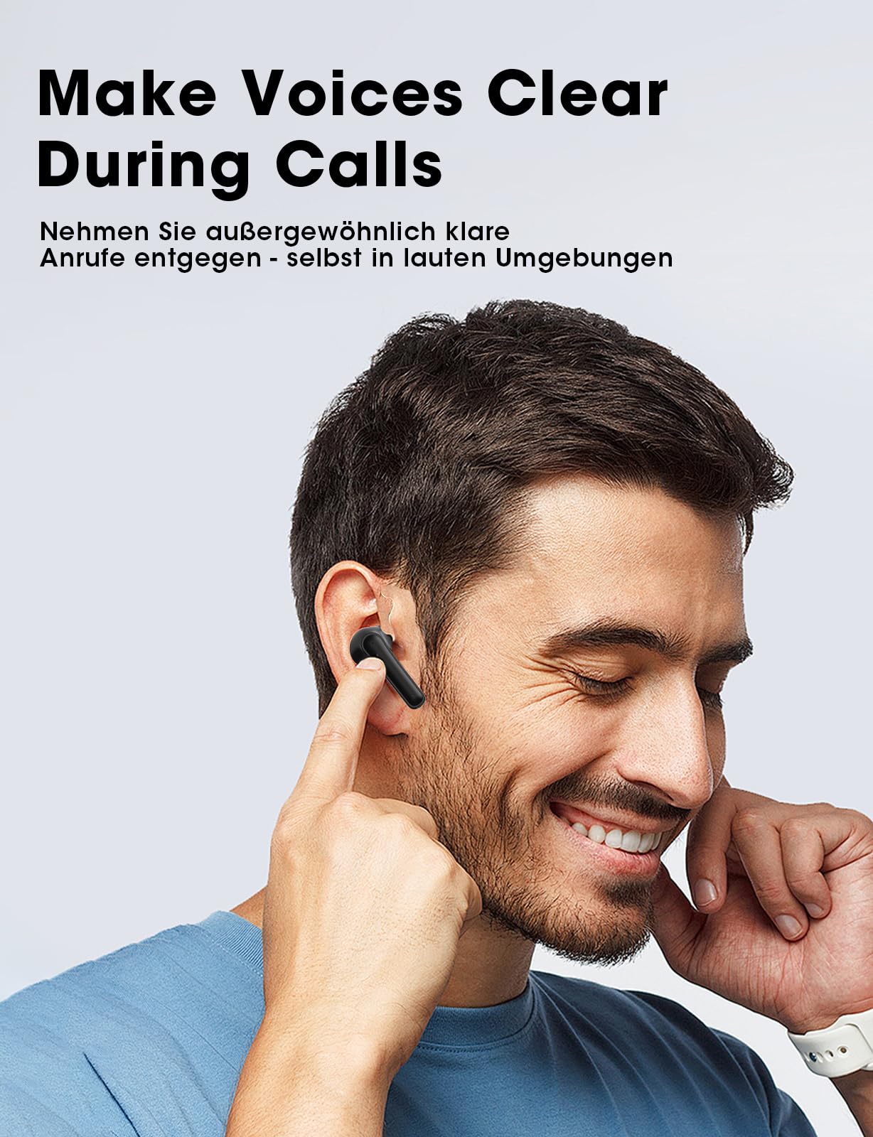 ZZU Bluetooth Kopfhörer,In Ear Kopfhörer Kabellos Bluetooth 5.3 mit HiFi Stereo,4 ENC Noise Cancelling Mic 48 std Spielzeit LED-Anzeige,IPX7 Ohrhörer mit AI für iPhone Android Arbeit und Studium - Image 7